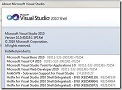 visual studio 2010 shell install